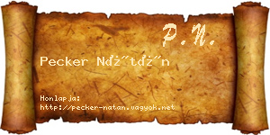Pecker Nátán névjegykártya